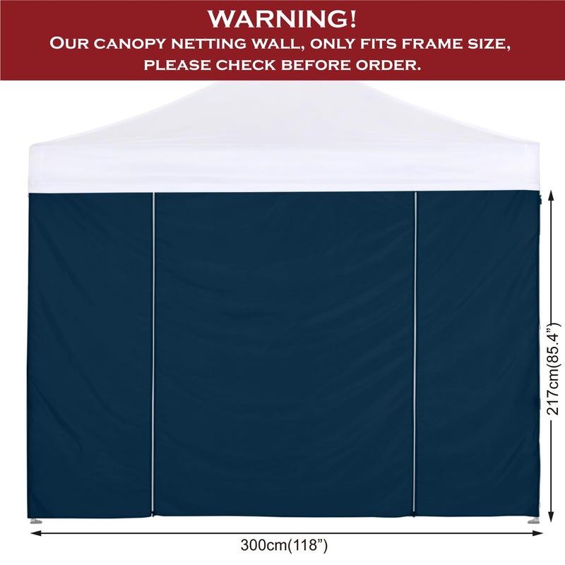 COOSHADE Instant Canopy SunWall 10x10 Canopy SideWall for Pop up Canopy Tent, 1 Pack Door Wall Only, Navy Blue - Image 4